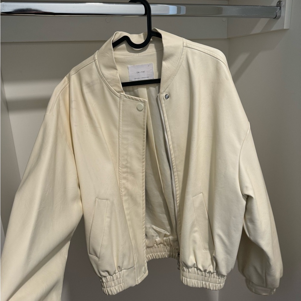 OAK + FORT Cream Bomber Jacket